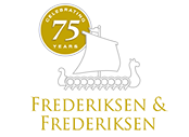 Frederiksen and Frederiksen 75th anniversary logo